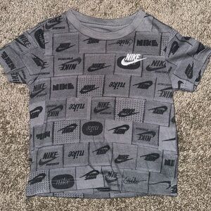 Nike Kids Black and Gray Logo T-Shirt